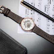  Shop Authentic Emporio Armani Meccanico Automatic White Dial Brown Leather Strap Watch For Men - AR60027 - Luxxuri
