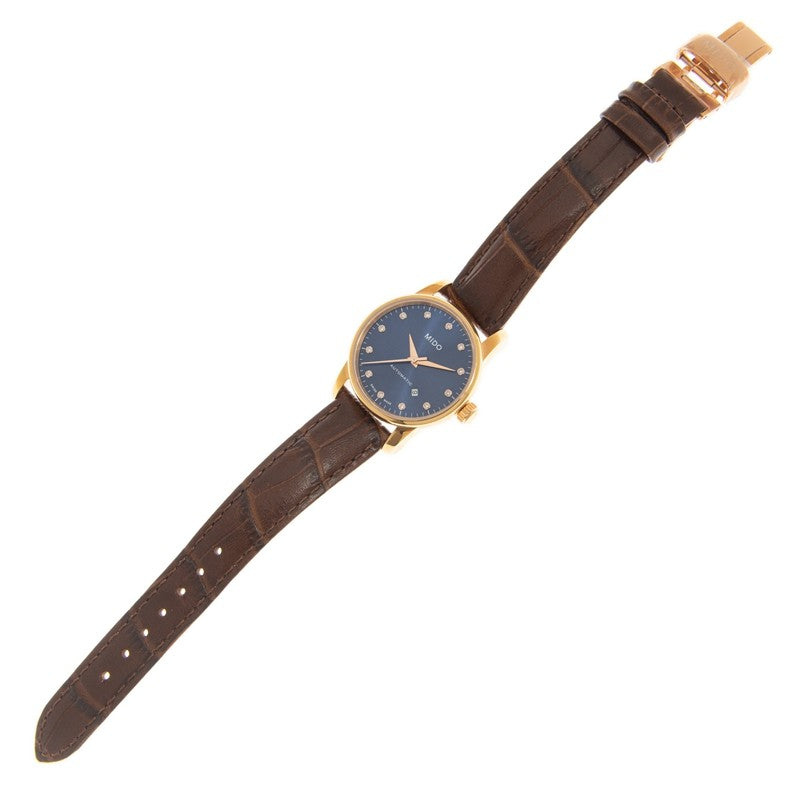  Shop Authentic Mido Baroncelli Automatic Midnight Blue Dial Brown Leather Strap Watch For Women - M7600.3.65.8 - Luxxuri