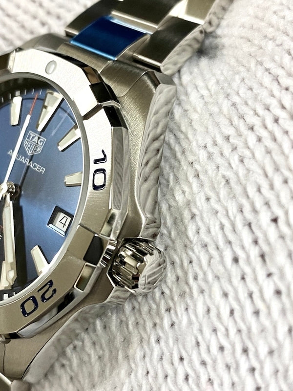  Shop Authentic Tag Heuer Aquaracer Blue Dial Silver Steel Strap Watch for Men - WBD1112.BA0928 - Luxxuri