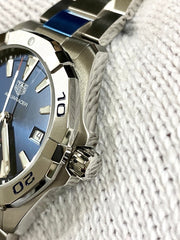  Shop Authentic Tag Heuer Aquaracer Blue Dial Silver Steel Strap Watch for Men - WBD1112.BA0928 - Luxxuri