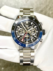  Shop Authentic Tag Heuer Carrera Chronograph Blue Dial Silver Steel Strap Watch for Men - CBG2A1Z.BA0658 - Luxxuri