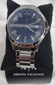  Shop Authentic Armani Exchange Hampton Chronograph Blue Dial Silver Steel Strap Watch For Men - AX2132 - Luxxuri