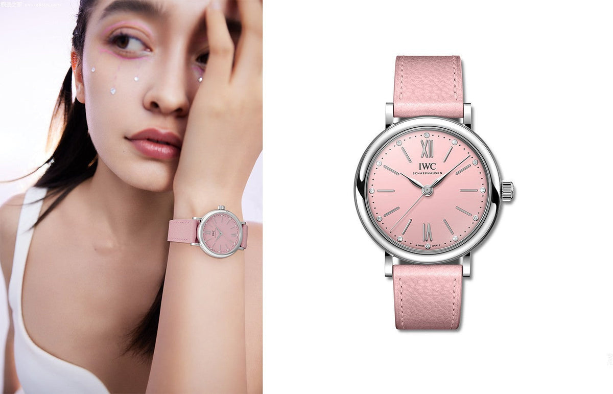  Shop Authentic IWC Portofino Automatic Pink Dial Pink Leather Strap Watch for Women - IW357417 - Luxxuri