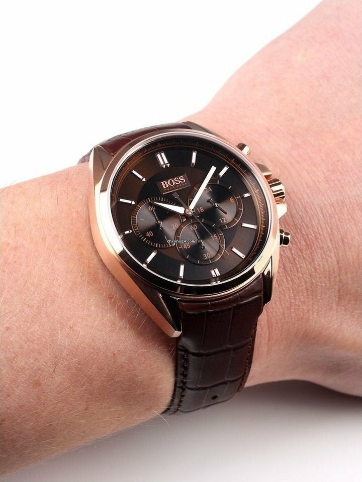  Shop Authentic Hugo Boss Driver Black Dial Black Leather Strap Watch for Men - 1513092 - Luxxuri