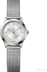  Shop Authentic Calvin Klein Minimal White Dial Silver Mesh Bracelet Watch for Women - K3M23126 - Luxxuri