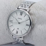  Shop Authentic Fossil Jacqueline White Dial Silver Steel Strap Watch for Women - ES3698 - Luxxuri
