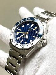  Shop Authentic Tag Heuer Aquaracer Professional 300 GMT Automatic Blue Dial Silver Steel Strap Watch for Men - WBP2010.BA0632 - Luxxuri