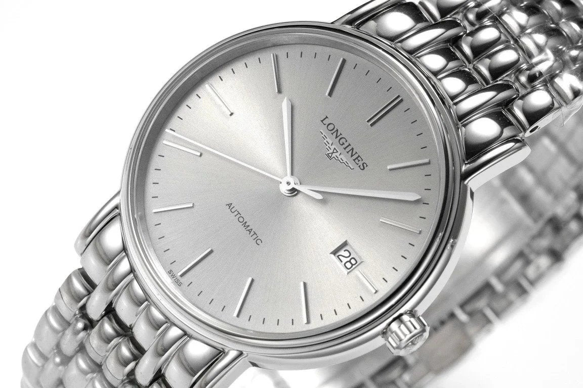  Shop Authentic Longines Presence 38.5mm Automatic Silver Dial Silver Mesh Bracelet Watch for Men - L4.921.4.72.6 - Luxxuri
