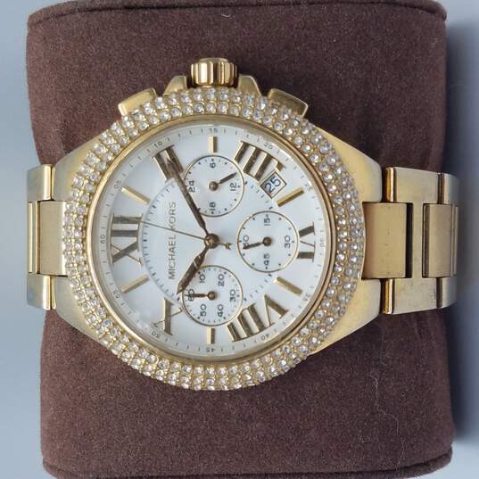  Shop Authentic Michael Kors Camille Silver Diamonds Dial Gold Steel Strap Watch for Women - MK5756 - Luxxuri