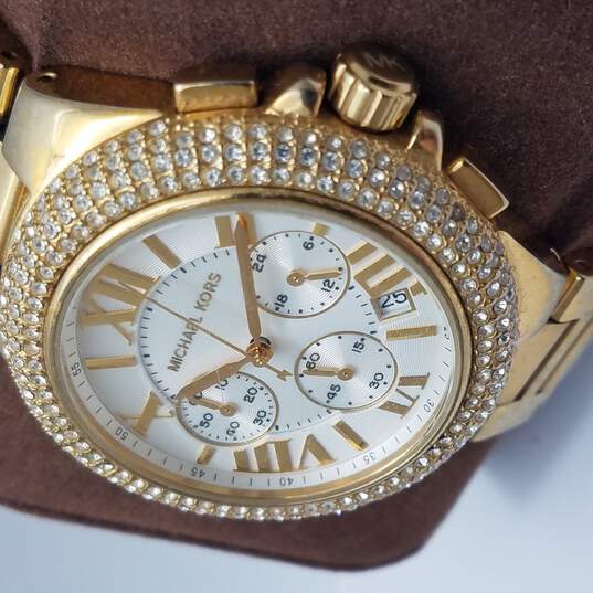  Shop Authentic Michael Kors Camille Silver Diamonds Dial Gold Steel Strap Watch for Women - MK5756 - Luxxuri