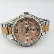  Shop Authentic Fossil Riley Multifunction Rose Gold Dial Two Tone Steel Strap Watch for Women - ES4145 - Luxxuri