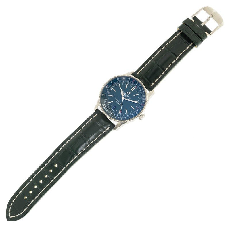  Shop Authentic Breitling Navitimer Automatic 41mm Green Dial Green Leather Strap Watch for Men - A17326361L1P1 - Luxxuri