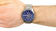  Shop Authentic Armani Exchange Hampton Chronograph Blue Dial Silver Steel Strap Watch For Men - AX2155 - Luxxuri