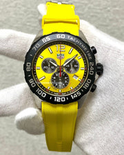  Shop Authentic Tag Heuer Formula 1 Chronograph Yellow Dial Yellow Rubber Strap Watch for Men - CAZ101AM.FT8054 - Luxxuri