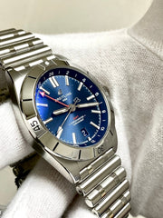  Shop Authentic Breitling Chronomat GMT 40 Blue Dial Silver Steel Strap Watch for Men - A32398101C1A1 - Luxxuri
