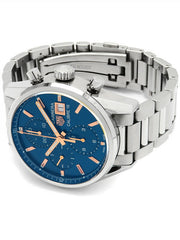  Shop Authentic Tag Heuer Carrera Automatic Chronograph Blue Dial Silver Steel Strap Watch for Men - CBK2115.BA0715 - Luxxuri