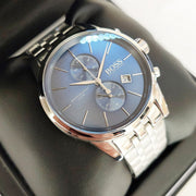  Shop Authentic Hugo Boss Jet Blue Dial Silver Steel Strap Watch for Men - 1513384 - Luxxuri