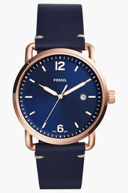  Shop Authentic Fossil The Commuter Blue Dial Blue Leather Strap Watch for Men - FS5274 - Luxxuri