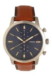  Shop Authentic Fossil Townsman Chronograph Blue Dial Brown Leather Strap Watch for Men - FS5279 - Luxxuri