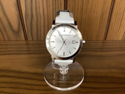  Shop Authentic Burberry The City Silver Dial White Leather Strap Watch for Women - BU9019 - Luxxuri