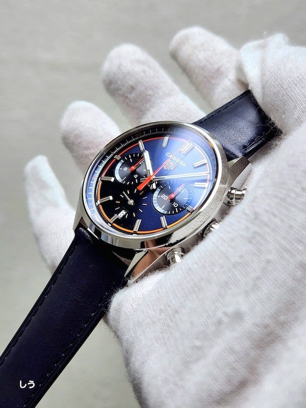  Shop Authentic Tag Heuer Carrera Chronograph Blue Dial Blue Leather Strap Watch for Men - CBN201D.FC6543 - Luxxuri