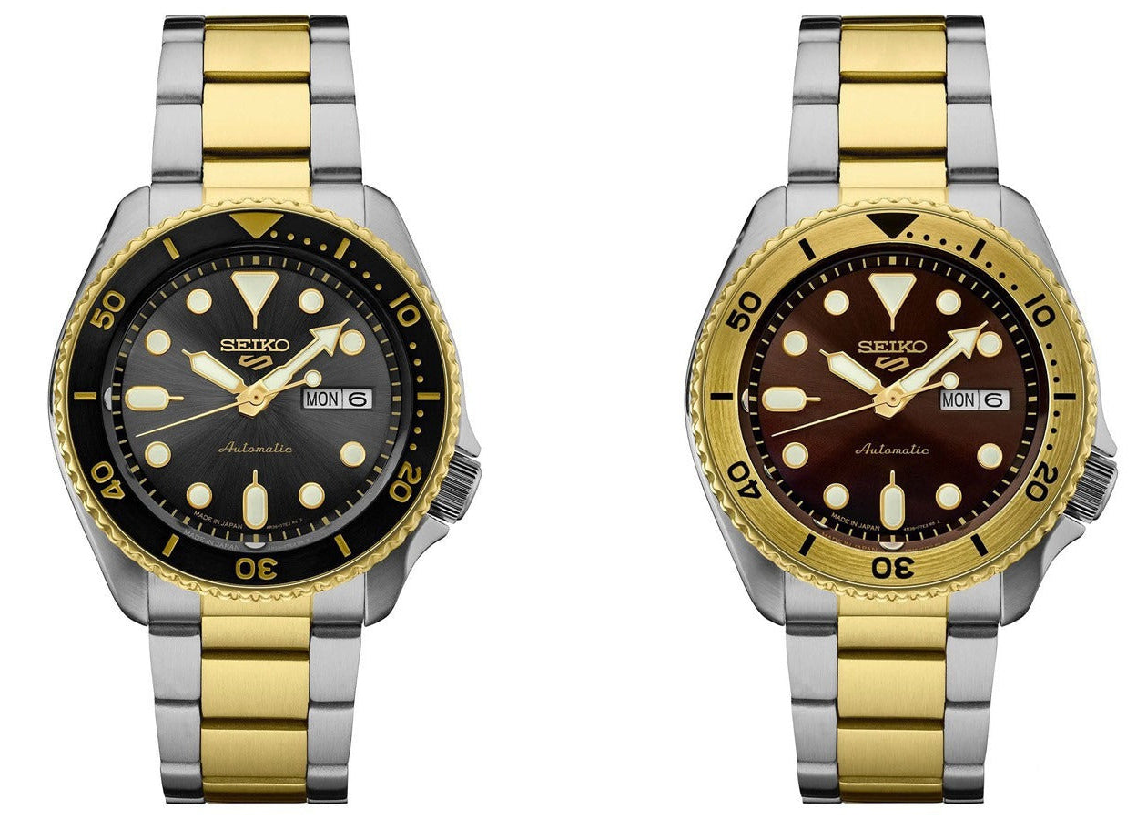  Shop Authentic Seiko 5 Sports Automatic Brown Dial Two Tone Steel Strap Watch For Men - SRPK24 - Luxxuri