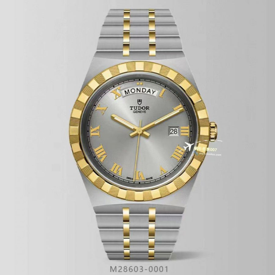  Shop Authentic Tudor Royal Automatic Silver Dial Two Tone Steel Strap Watch for Men - M28603-0001 - Luxxuri