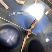  Shop Authentic Emporio Armani Renato Analog Blue Dial Black Leather Strap Watch For Men - AR2506 - Luxxuri
