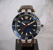  Shop Authentic Versace Greca Sport Analog Blue Dial Brown Leather Strap Watch For Men - VEZ300121 - Luxxuri
