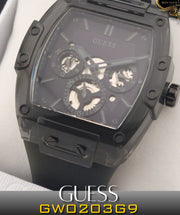  Shop Authentic Guess Phoenix Multifunction Black Dial Grey Silicone Strap Watch For Men - GW0203G9 - Luxxuri
