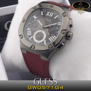  Shop Authentic Guess Headline Multifunction Grey Dial Burgundy Silicone Strap Watch For Men - GW0571G4 - Luxxuri