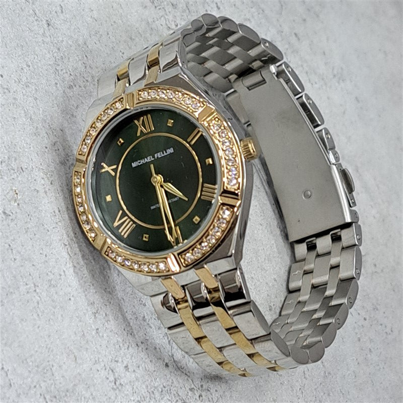  Shop Authentic Michael Kors Lauryn Crystal Pave Black Dial Two Tone Steel Strap Watch For Women - MK4403 - Luxxuri