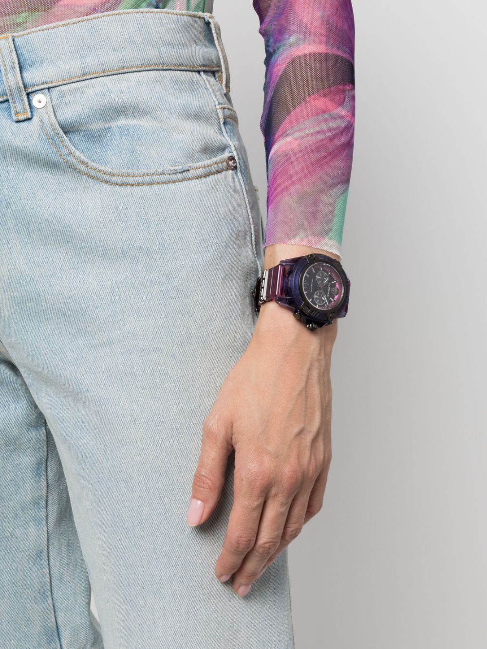  Shop Authentic Versace Icon Active Chronograph Black Dial Purple Rubber Strap Watch For Men - VEZ701423 - Luxxuri