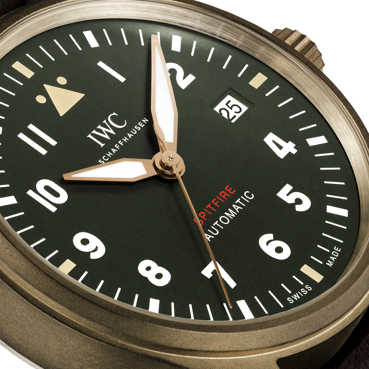  Shop Authentic IWC Pilot's Watch Automatic Spitfire Green Dial Brown Leather Strap Watch for Men - IW326802 - Luxxuri