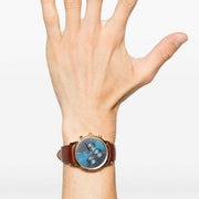  Shop Authentic Daniel Wellington Iconic Chronograph Blue Dial Brown Leather Strap Watch For Men - DW00100639 - Luxxuri