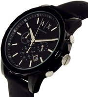  Shop Authentic Armani Exchange Outerbanks Chronograph Black Dial Black Silicone Strap Watch For Men - AX1326 - Luxxuri