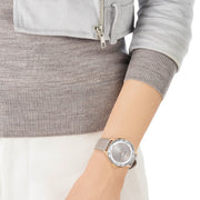  Shop Authentic Swarovski Octea Nova Grey Dial Grey Leather Strap Watch for Women - 5295326 - Luxxuri