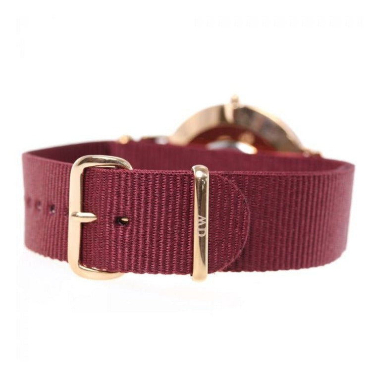  Shop Authentic Daniel Wellington Classic Roselyn Black Dial Maroon Nylon Strap Watch For Women - DW00100269 - Luxxuri