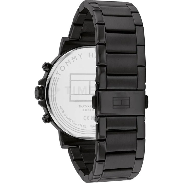  Shop Authentic Tommy Hilfiger Tyson Chronograph Black Dial Black Steel Strap Watch For Men - 1710590 - Luxxuri