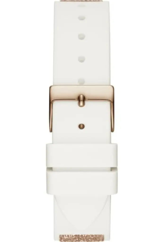  Shop Authentic Guess Swirl Quartz Silver Dial White Rubber Strap Watch For Women - W1096l2 - Luxxuri