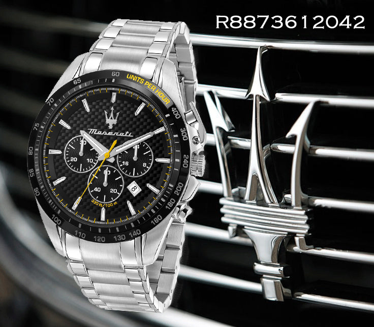  Shop Authentic Maserati Traguardo Black Dial Silver Chronograph with Tachymeter Watch For Men - R8873612042 - Luxxuri