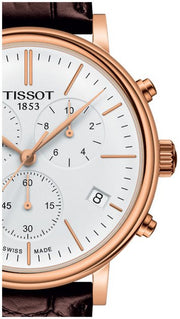  Shop Authentic Tissot Carson Premium Chronograph White Dial Brown Leather Strap Watch For Men - T122.417.36.011.00 - Luxxuri
