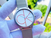  Shop Authentic Calvin Klein Minimal White Dial Silver Mesh Bracelet Watch for Men - K3M51152 - Luxxuri