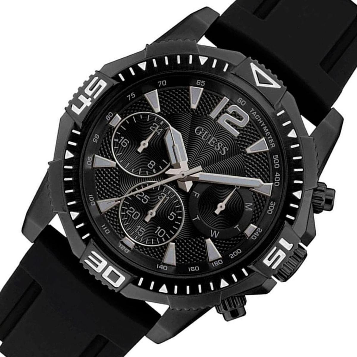  Shop Authentic Guess Commander Black Dial Black Rubber Strap Watch for Men - GW0211G3 - Luxxuri