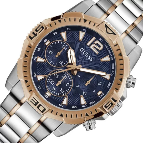 Shop Authentic Guess Commander Chronograph Blue Dial Two Tone Steel Strap Watch for Men - GW0056G5 - Luxxuri