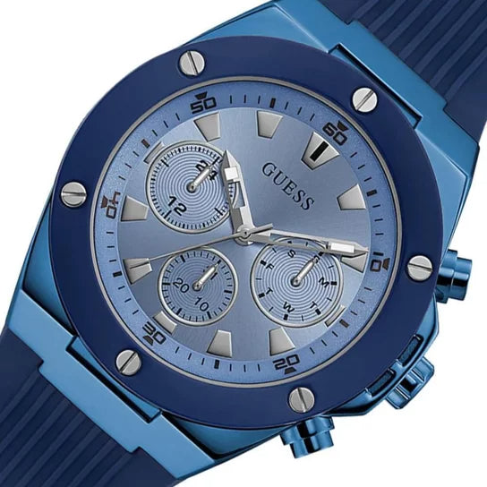  Shop Authentic Guess Poseidon Blue Dial Blue Rubber Strap Watch for Men - GW0057G3 - Luxxuri