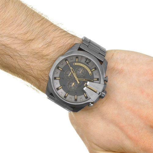  Shop Authentic Diesel Mega Chief Chronograph Grey Dial Grey Steel Strap Watch For Men - DZ4466 - Luxxuri