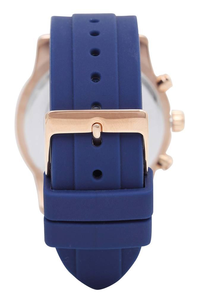  Shop Authentic Guess Confetti Diamonds Gold Dial Blue Rubber Strap Watch For Women - W1098L6 - Luxxuri