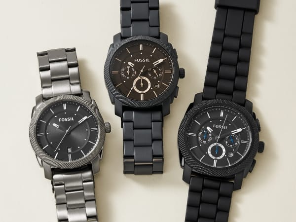  Shop Authentic Fossil Machine Chronograph Black Dial Grey Steel Strap Watch for Men - FS4662 - Luxxuri