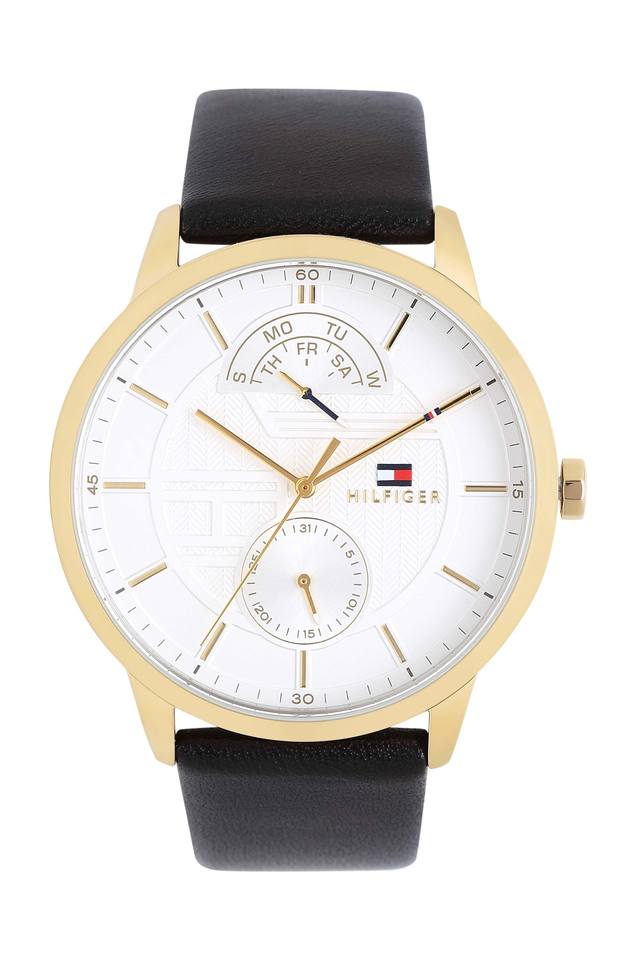  Shop Authentic Tommy Hilfiger Hunter White Dial Black Leather Strap Watch for Men - 1791606 - Luxxuri